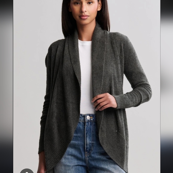 Like New Barefoot Dreams CozyChic Lite Circle Cardi - Charcoal Gray XS/S - Picture 1 of 11